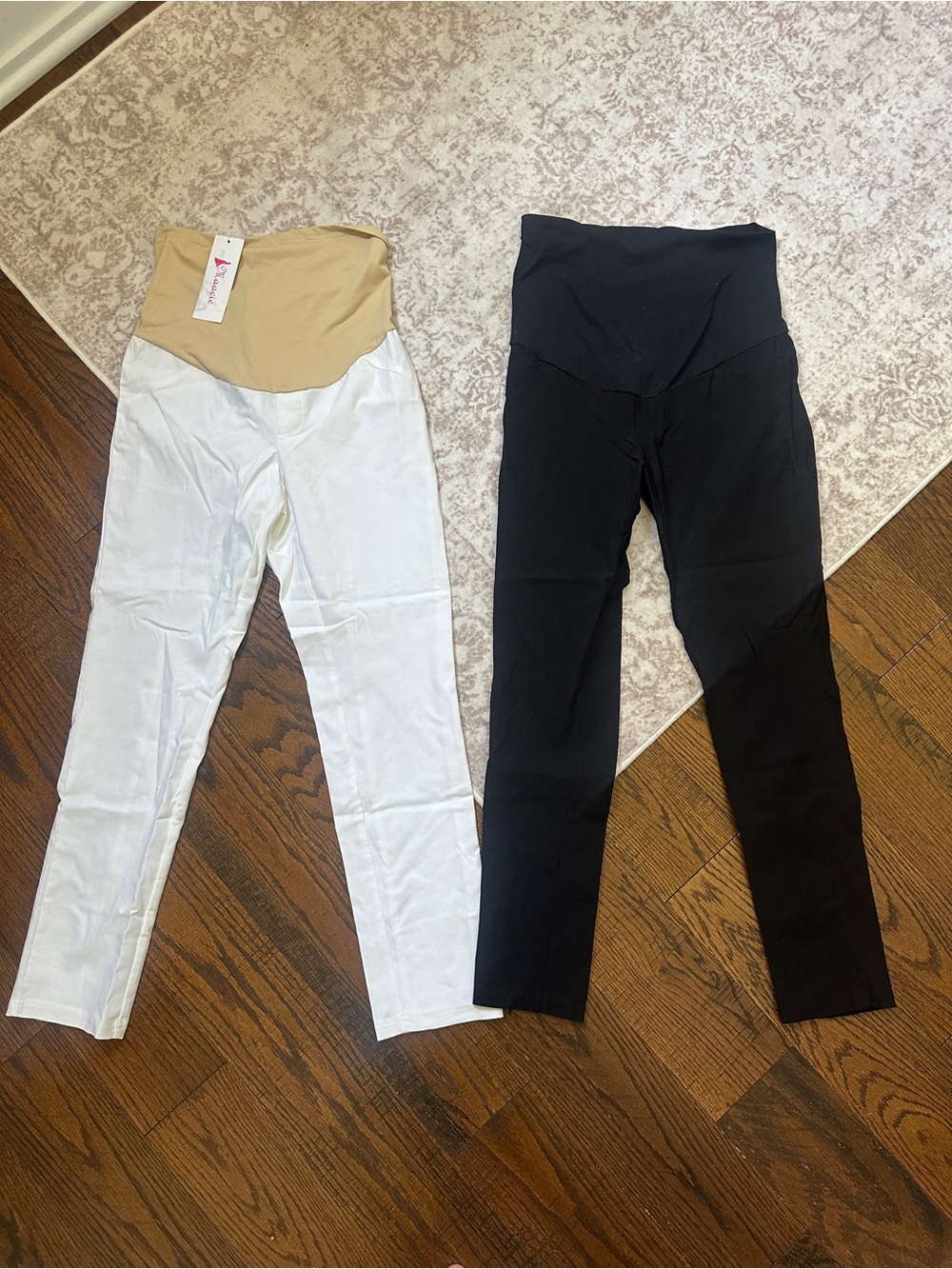 Maacie Maternity Black & White Dress Pants Size M Work Career Pregnancy Medium